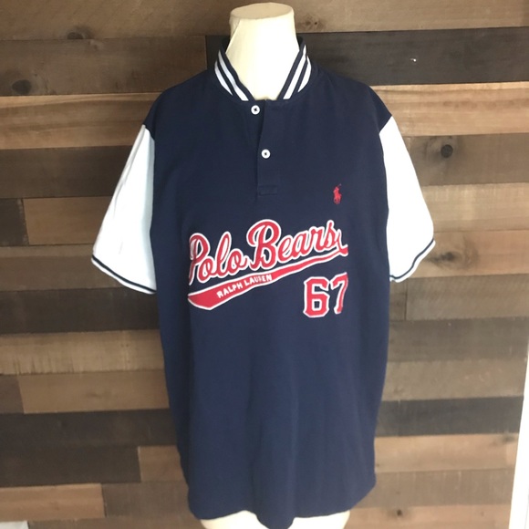 polo ralph lauren men's polo bear baseball jersey